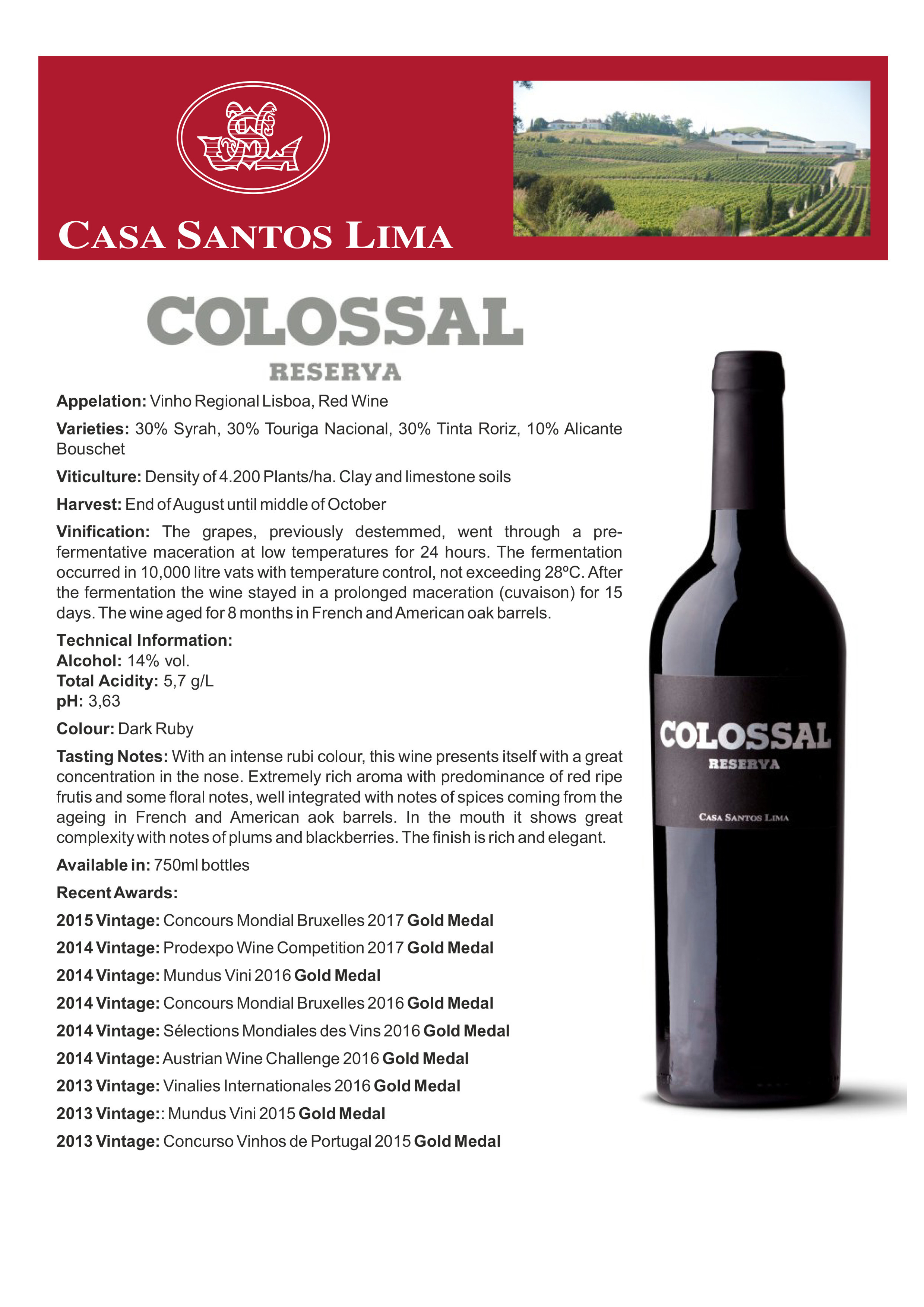 Colossal Reserve Vinho Regional Lisboa Red